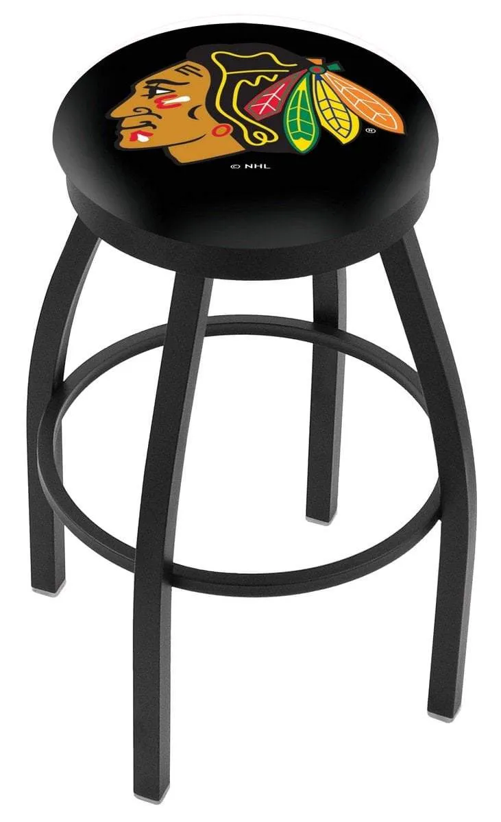 Chicago Blackhawks HBS Black Swivel Bar Stool with Cushion