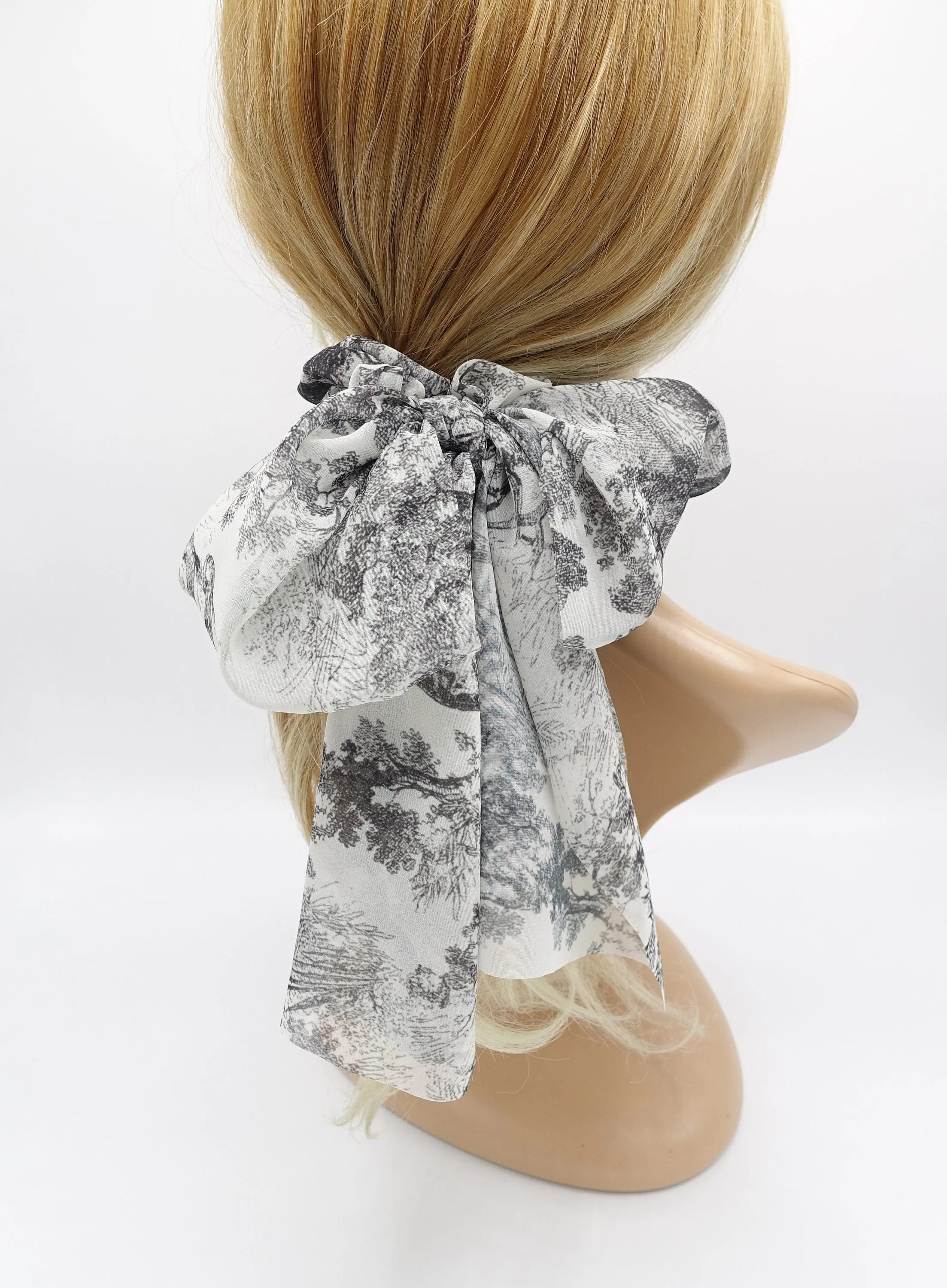 chiffon scrunchies, safari print hair tie, bow knot scrunchies for women