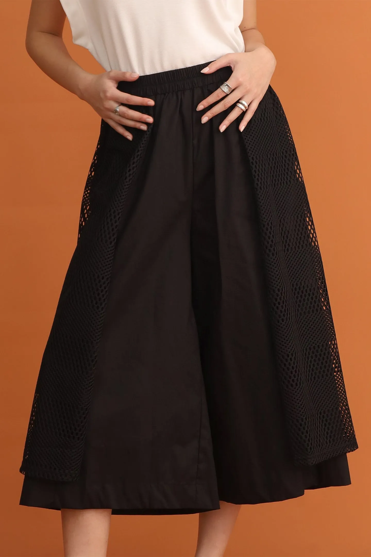 CHOSEN: Wong Netted Culottes in Black