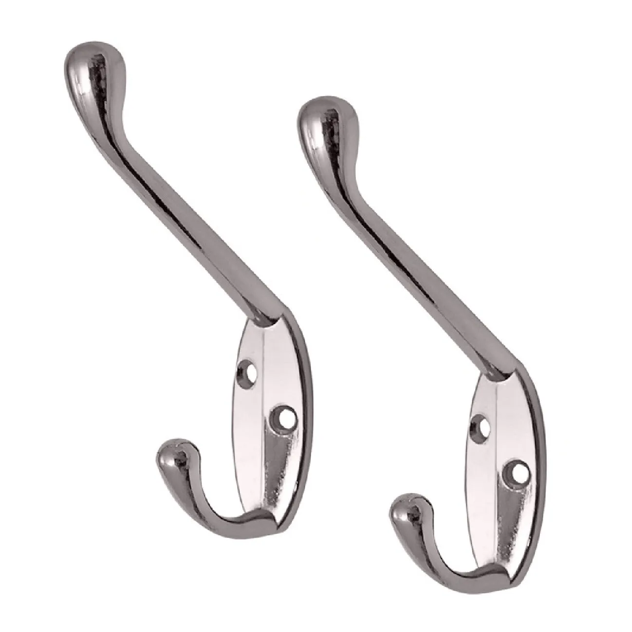 Chrome Double Hat and Coat Hooks