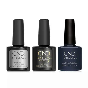 CND - Shellac Xpress5 Combo - Base, Top & Indigo Frock (0.25 oz)