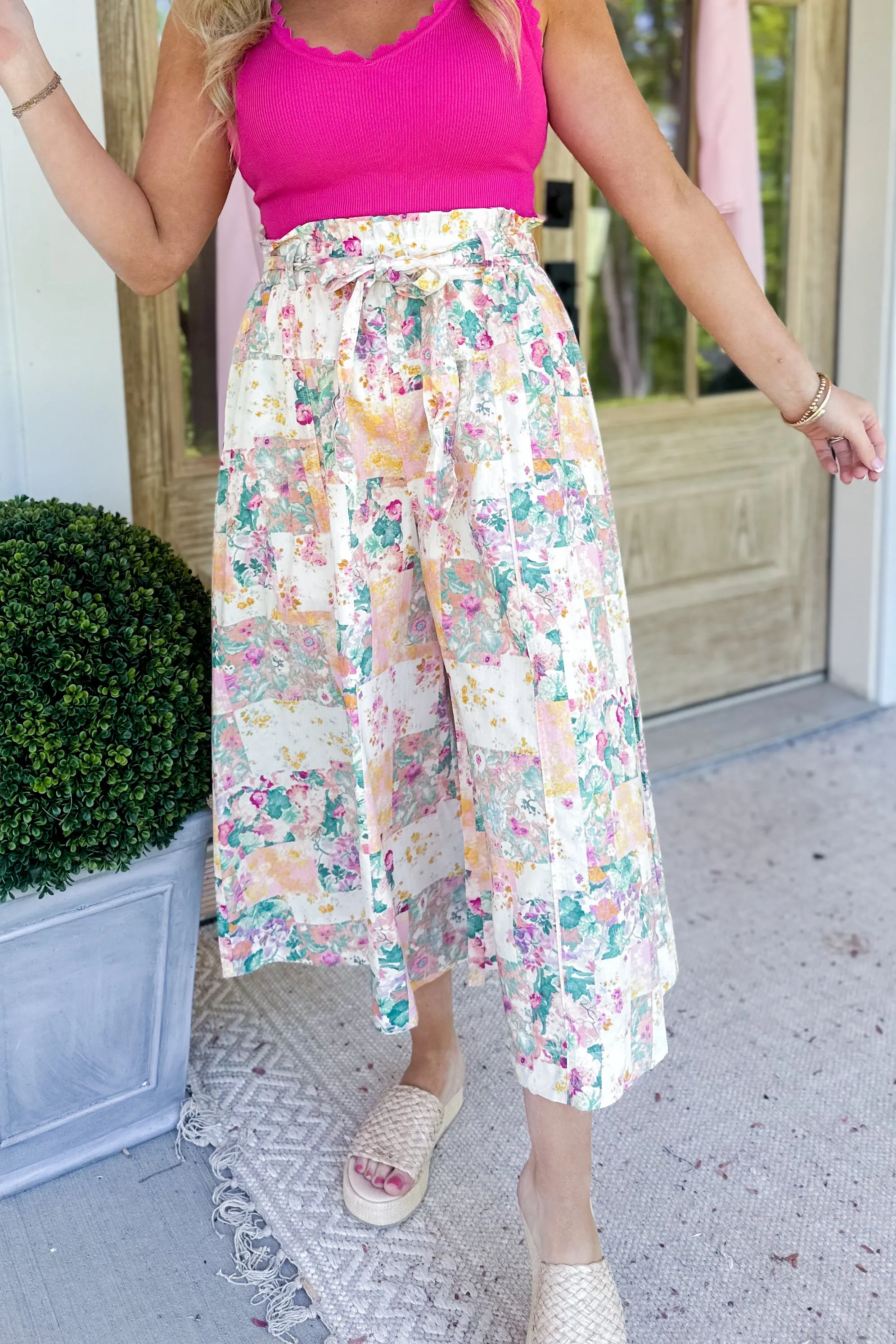 Connor High Rise Floral Belted Culottes *FINAL SALE*