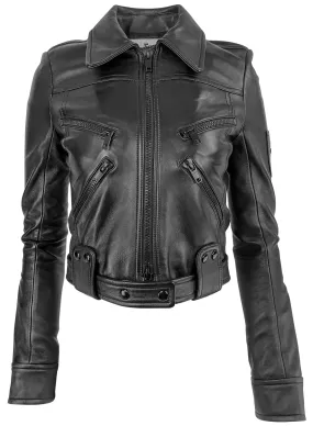 Courrèges Leather Jacket in Black