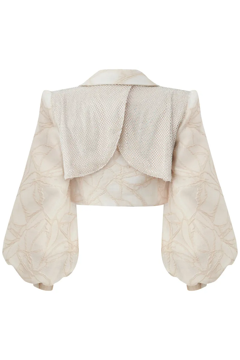 CREAM PUFF SLEEVED ARMOR CROP JACKET