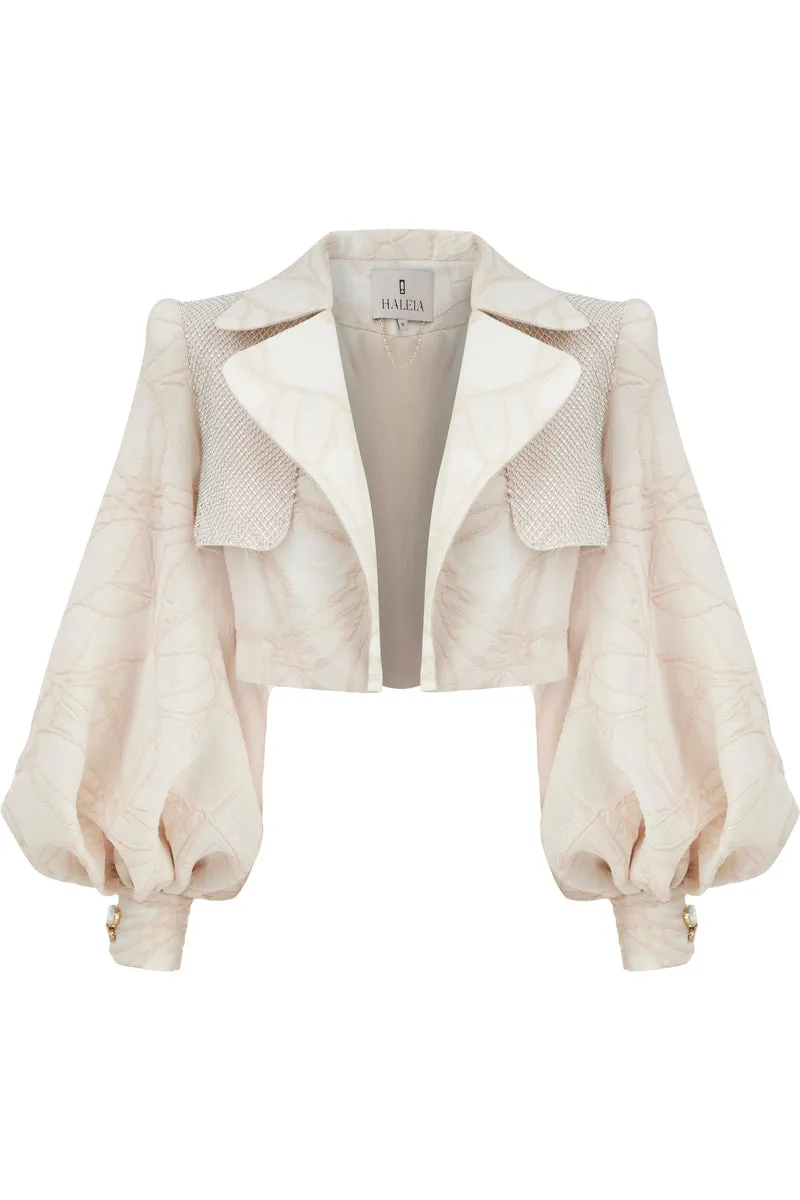 CREAM PUFF SLEEVED ARMOR CROP JACKET