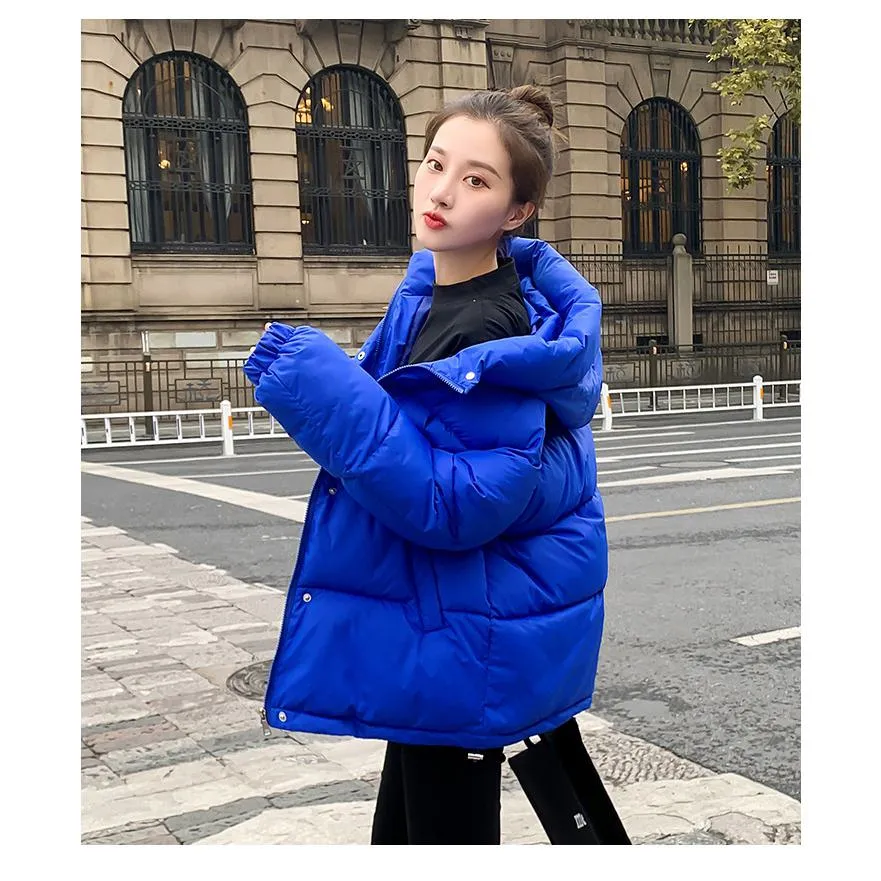 Cropped Hooded Loose Fit Puffer Jacket