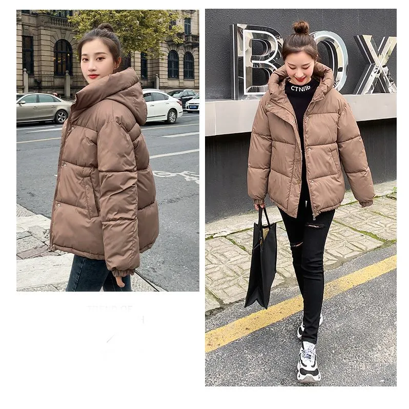 Cropped Hooded Loose Fit Puffer Jacket