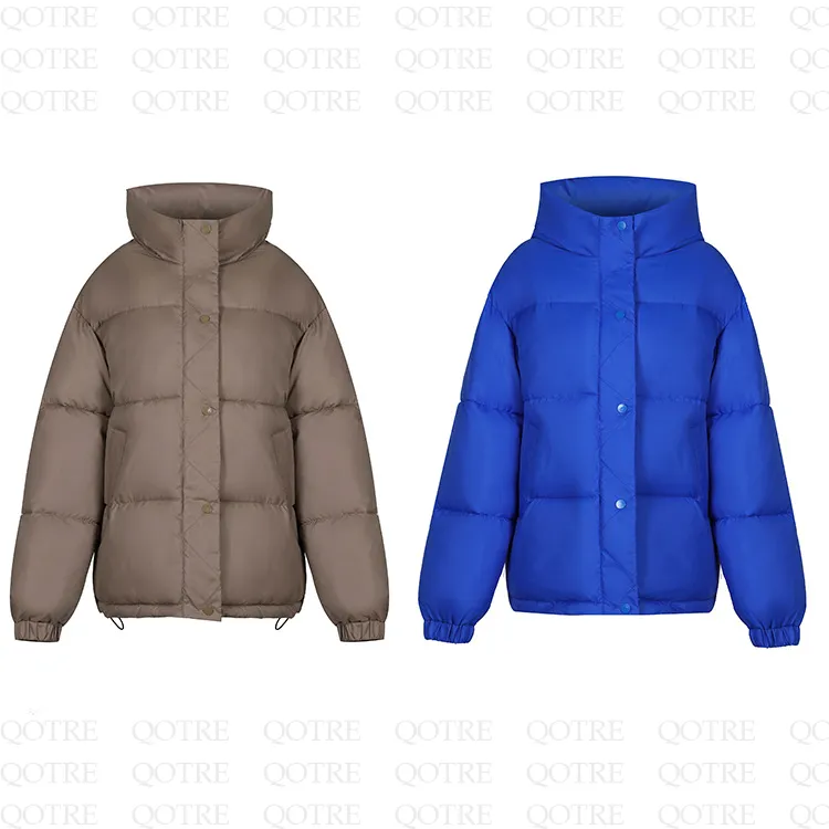 Cropped Hooded Loose Fit Puffer Jacket