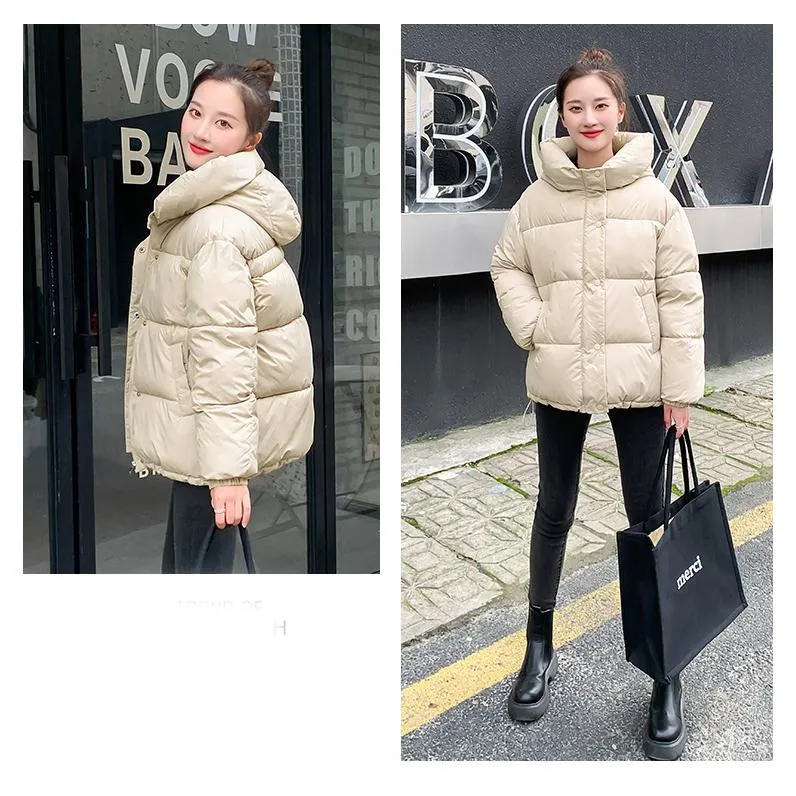 Cropped Hooded Loose Fit Puffer Jacket