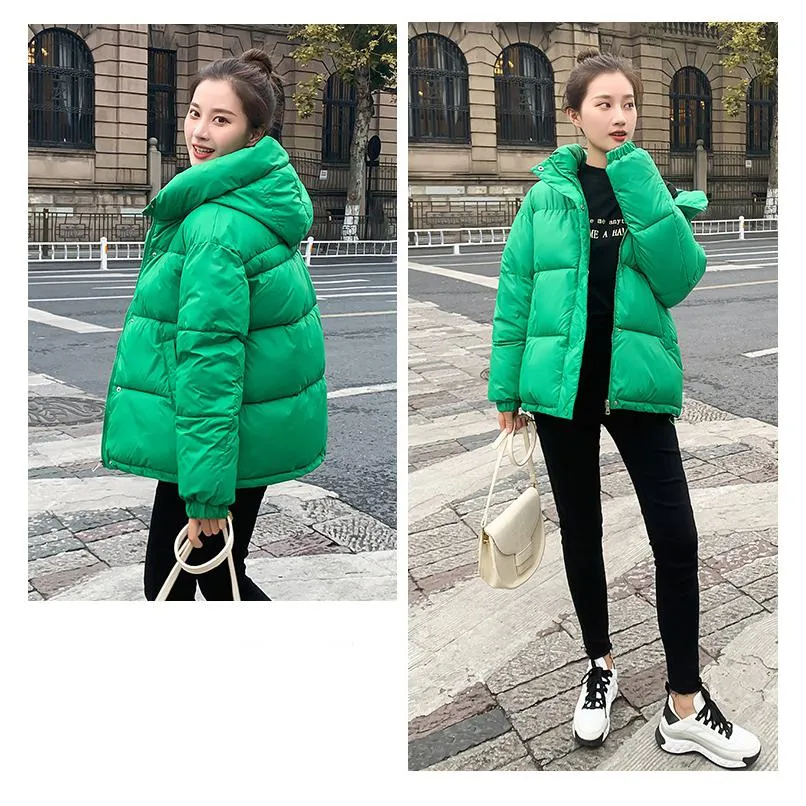 Cropped Hooded Loose Fit Puffer Jacket