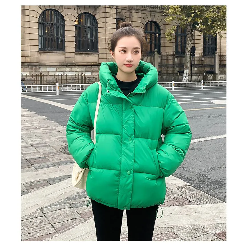 Cropped Hooded Loose Fit Puffer Jacket