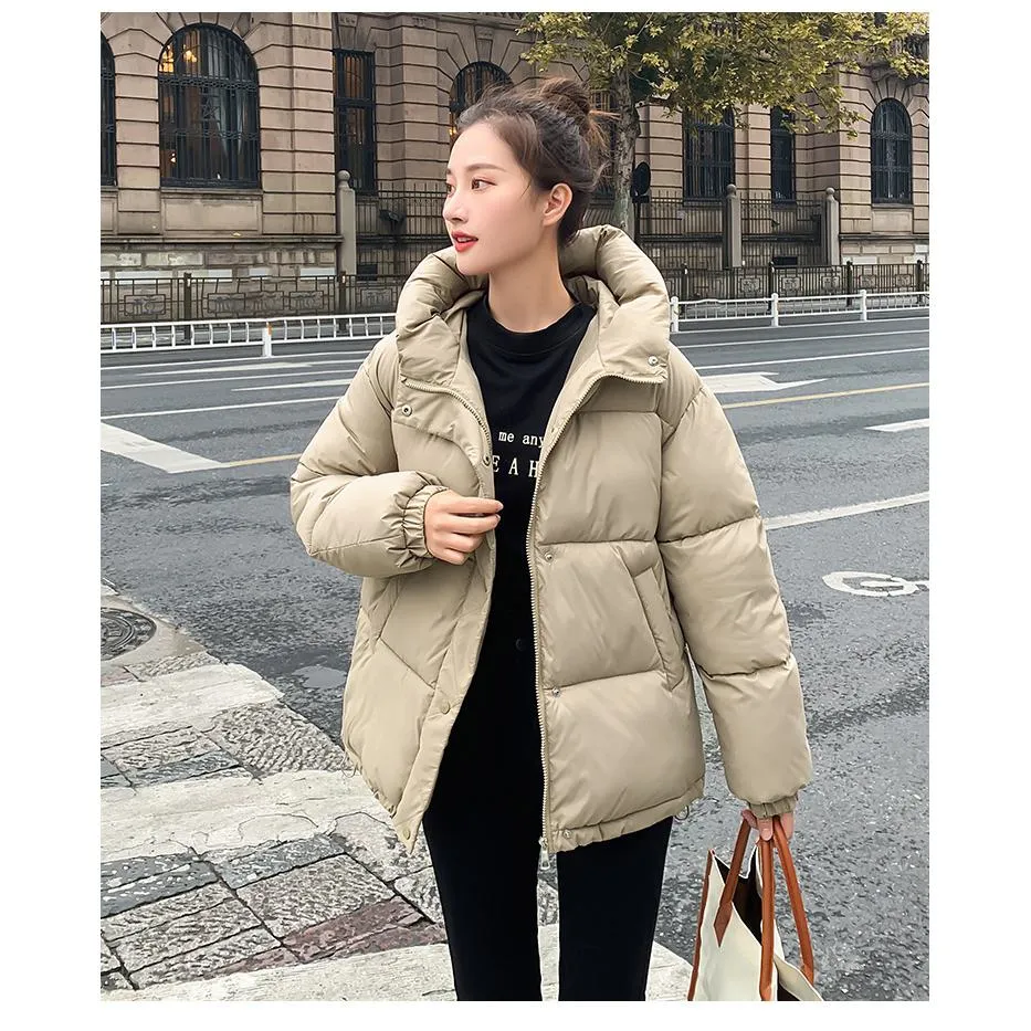 Cropped Hooded Loose Fit Puffer Jacket