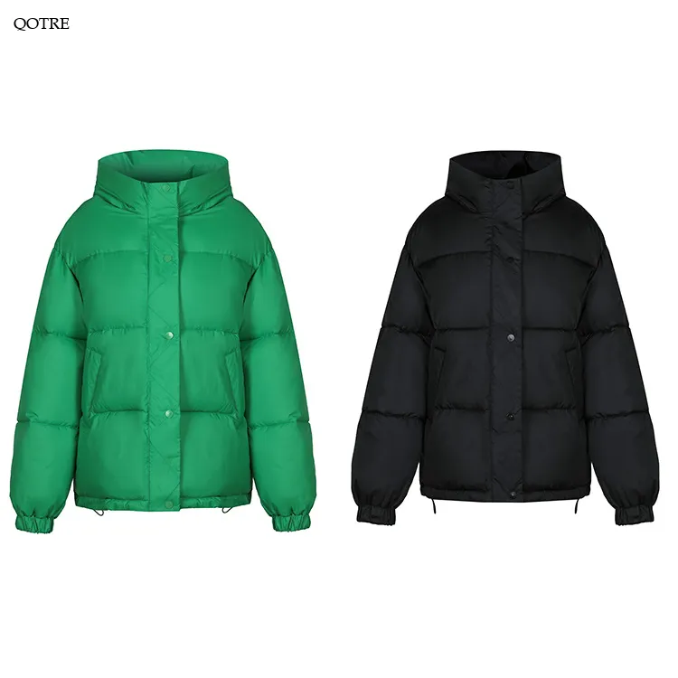 Cropped Hooded Loose Fit Puffer Jacket