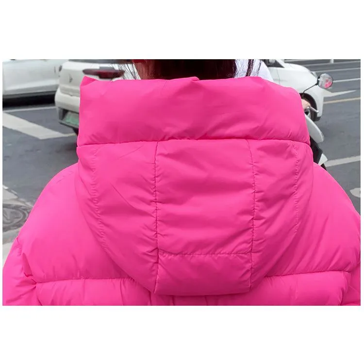 Cropped Hooded Loose Fit Puffer Jacket