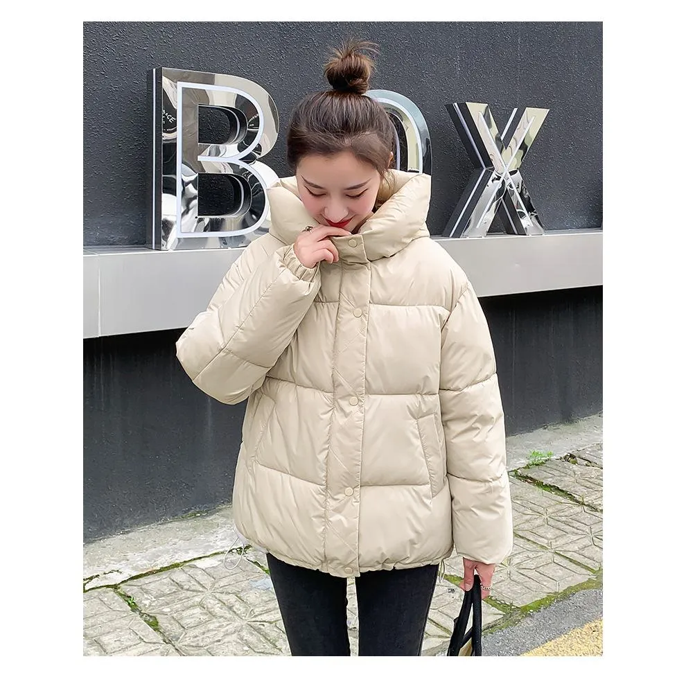 Cropped Hooded Loose Fit Puffer Jacket