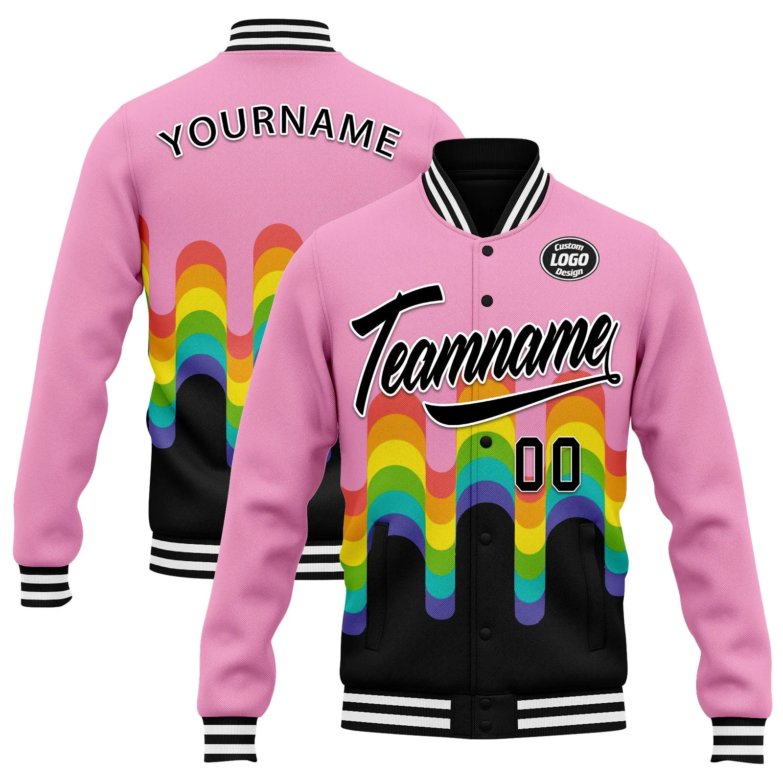 Custom Jacket Bomber Full-Snap Varsity Letterman Personalized Jacket FZ005-D025003-14