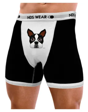 Cute Boston Terrier Dog Face Mens Boxer Brief Underwear