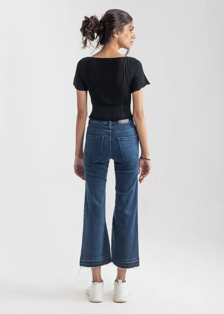 Denim Culottes - Dark Blue