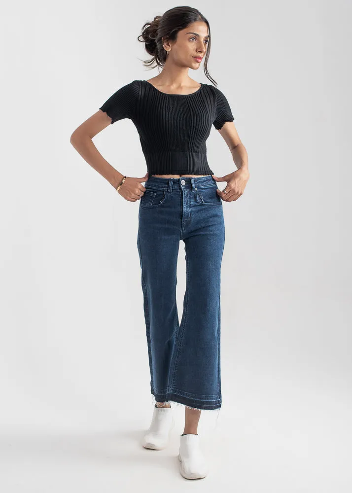 Denim Culottes - Dark Blue