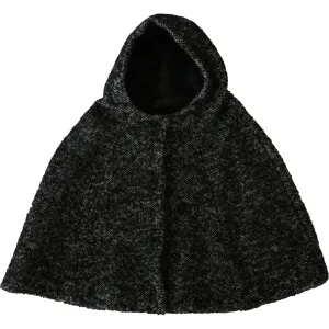 Dolce & Gabbana Elegant Gray Wool Hooded Scarf by Iconic Italian Label