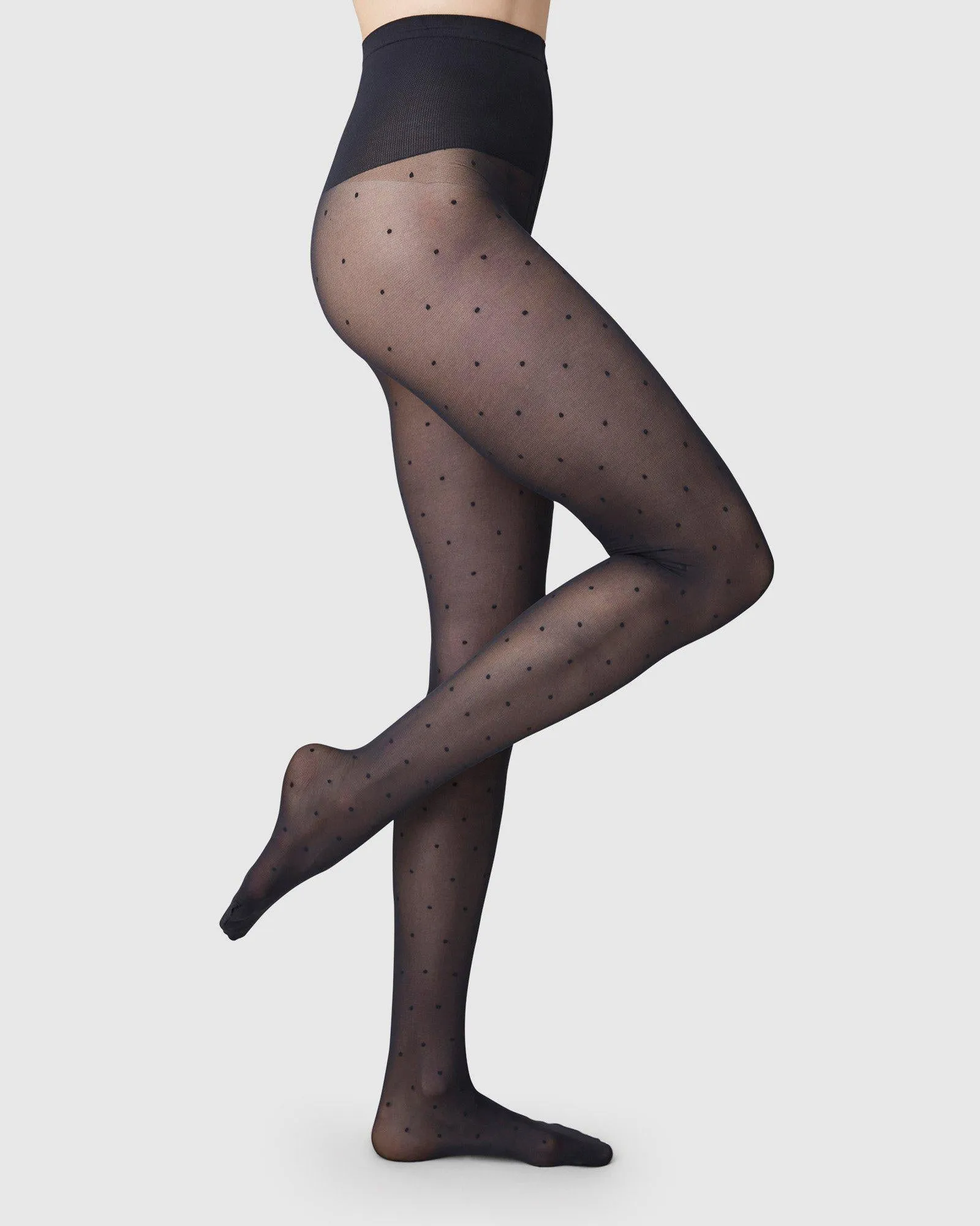 Doris Dots Tights Black