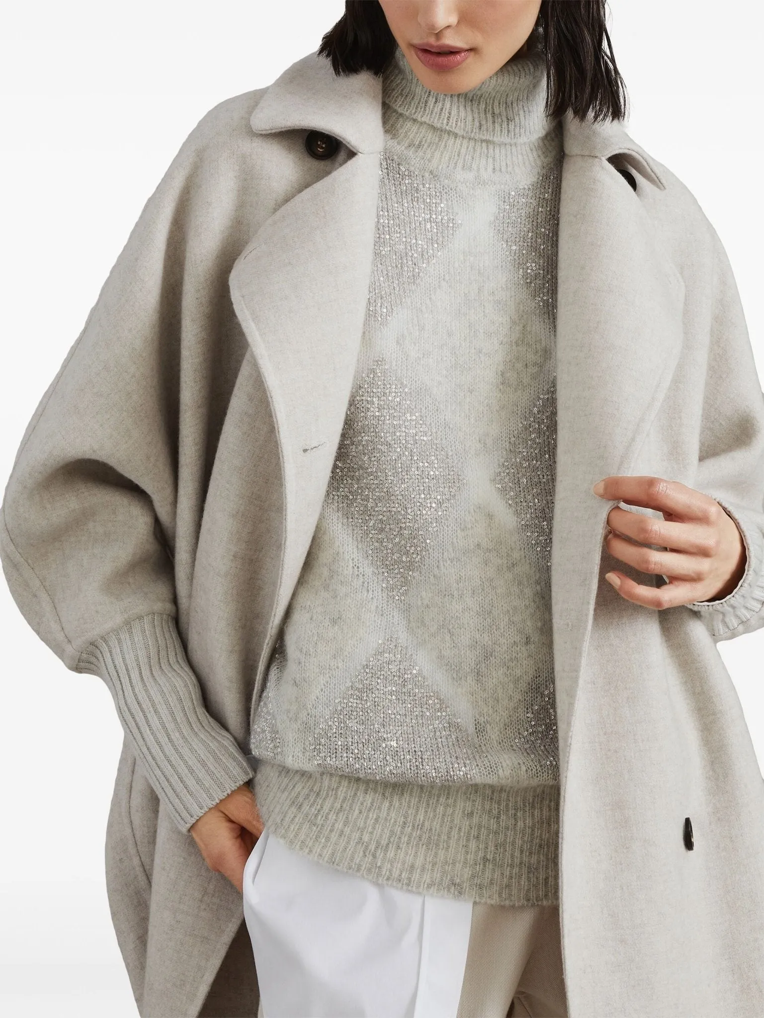 double-breasted cashmere coat