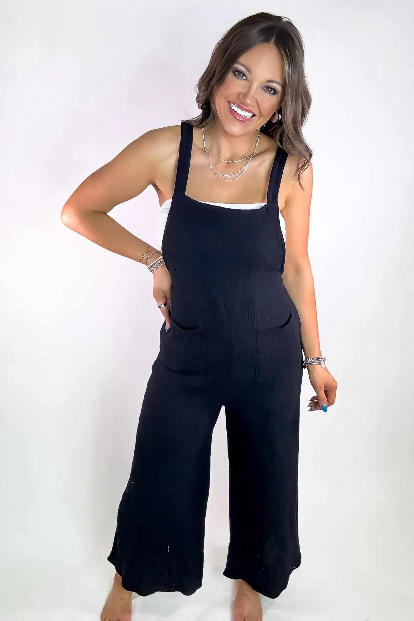 Double Up Black Overall Jumpsuit