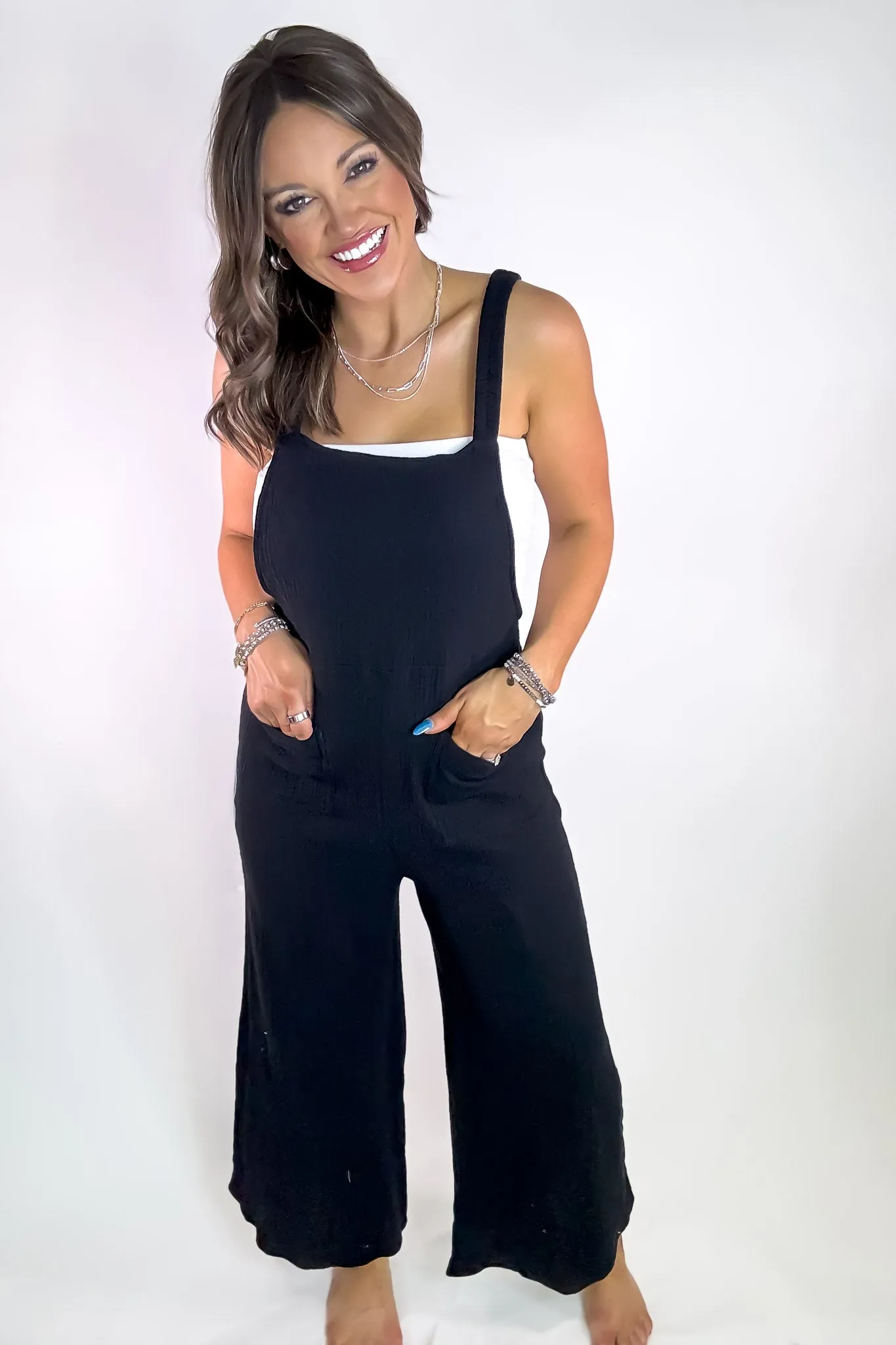 Double Up Black Overall Jumpsuit