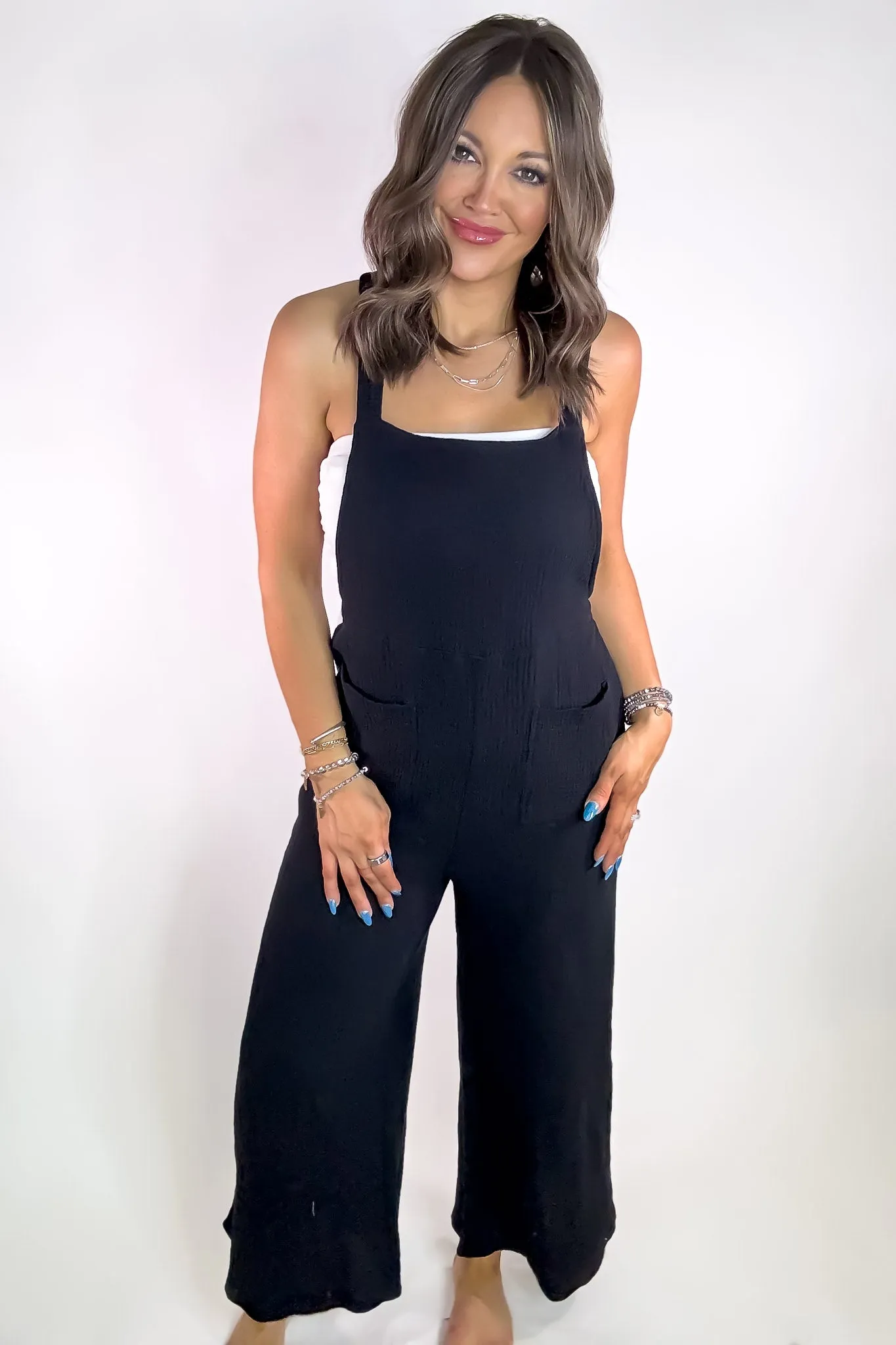 Double Up Black Overall Jumpsuit