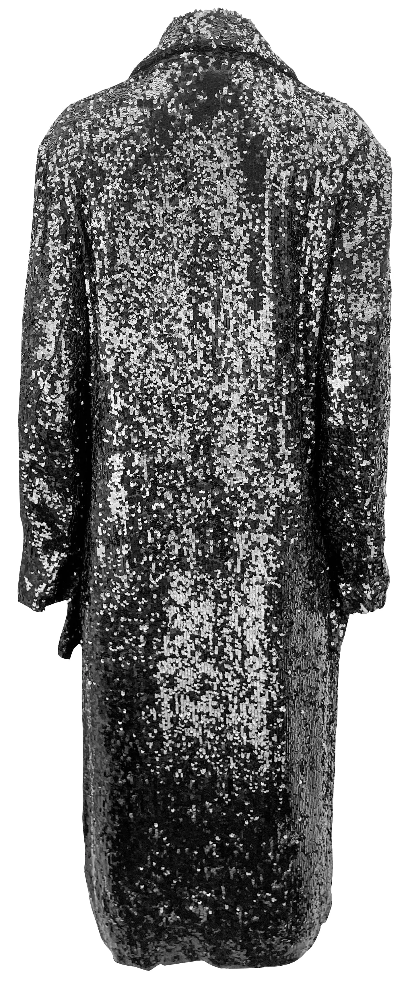 Dries Van Noten Ronas Sequin Embellished Coat in Black