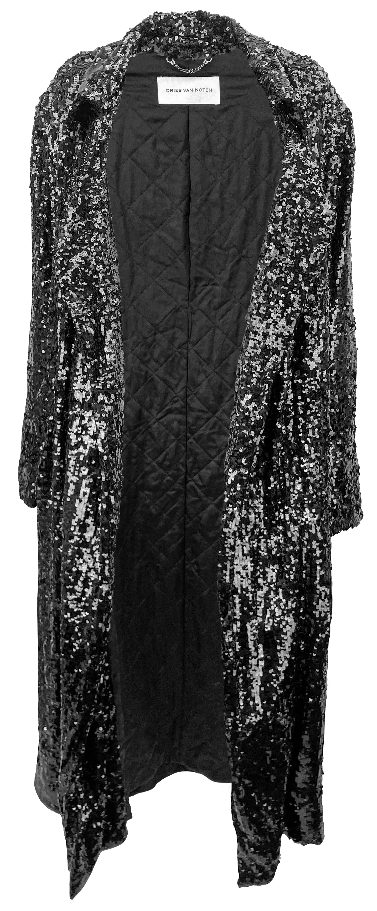 Dries Van Noten Ronas Sequin Embellished Coat in Black