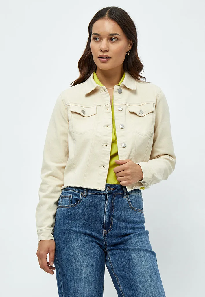 DSLola Cropped Denim Jacket - Gardenia