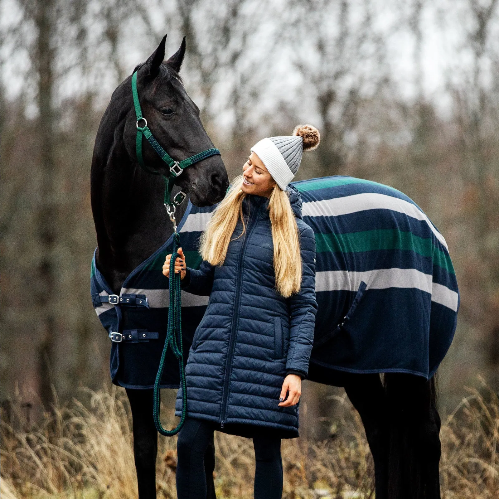 Equinavia Horze Charlotte Womens Long Riding Jacket - Dark Navy 33368