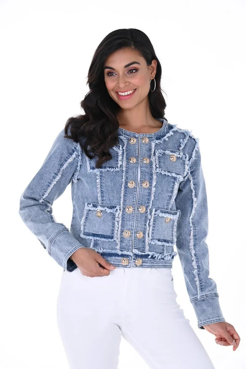 FRAYED EDGE DENIM JACKET