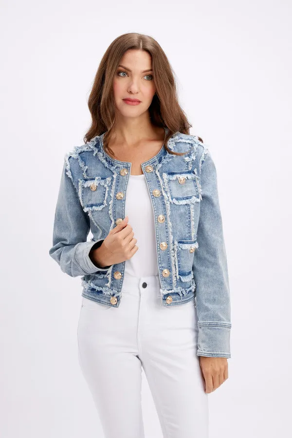 FRAYED EDGE DENIM JACKET