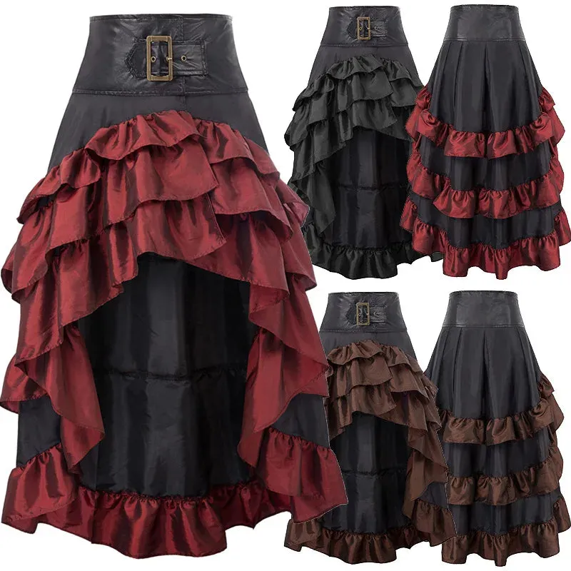 Funki Buys | Skirts | Women's Cosplay Steampunk Ruffled Skirt