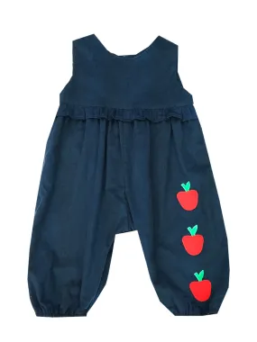 Funtasia Too Navy Corduroy Apple Romper