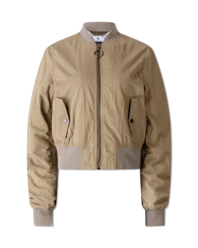 Gabardine Cropped Bomber Jacket