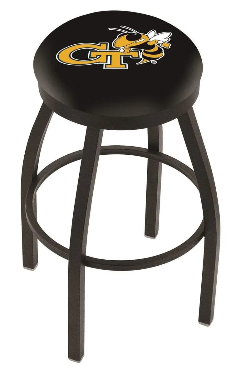 Georgia Tech Yellow Jackets HBS Black Swivel Bar Stool with Cushion