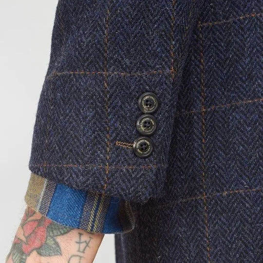 Gibson Navy Shetland Herringbone Overcoat