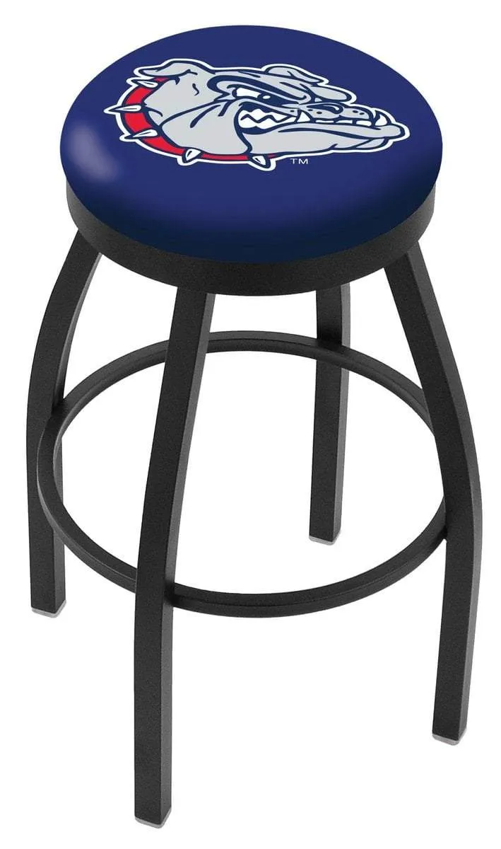 Gonzaga Bulldogs HBS Black Swivel Bar Stool with Blue Cushion