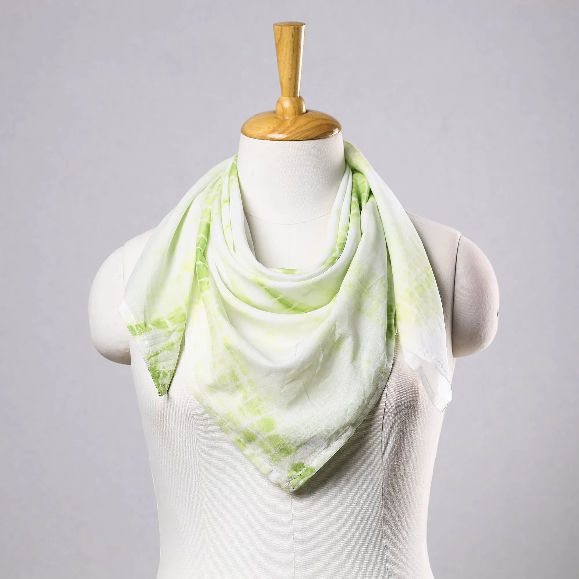 Green - Shibori Tie-Dye Cotton Scarf