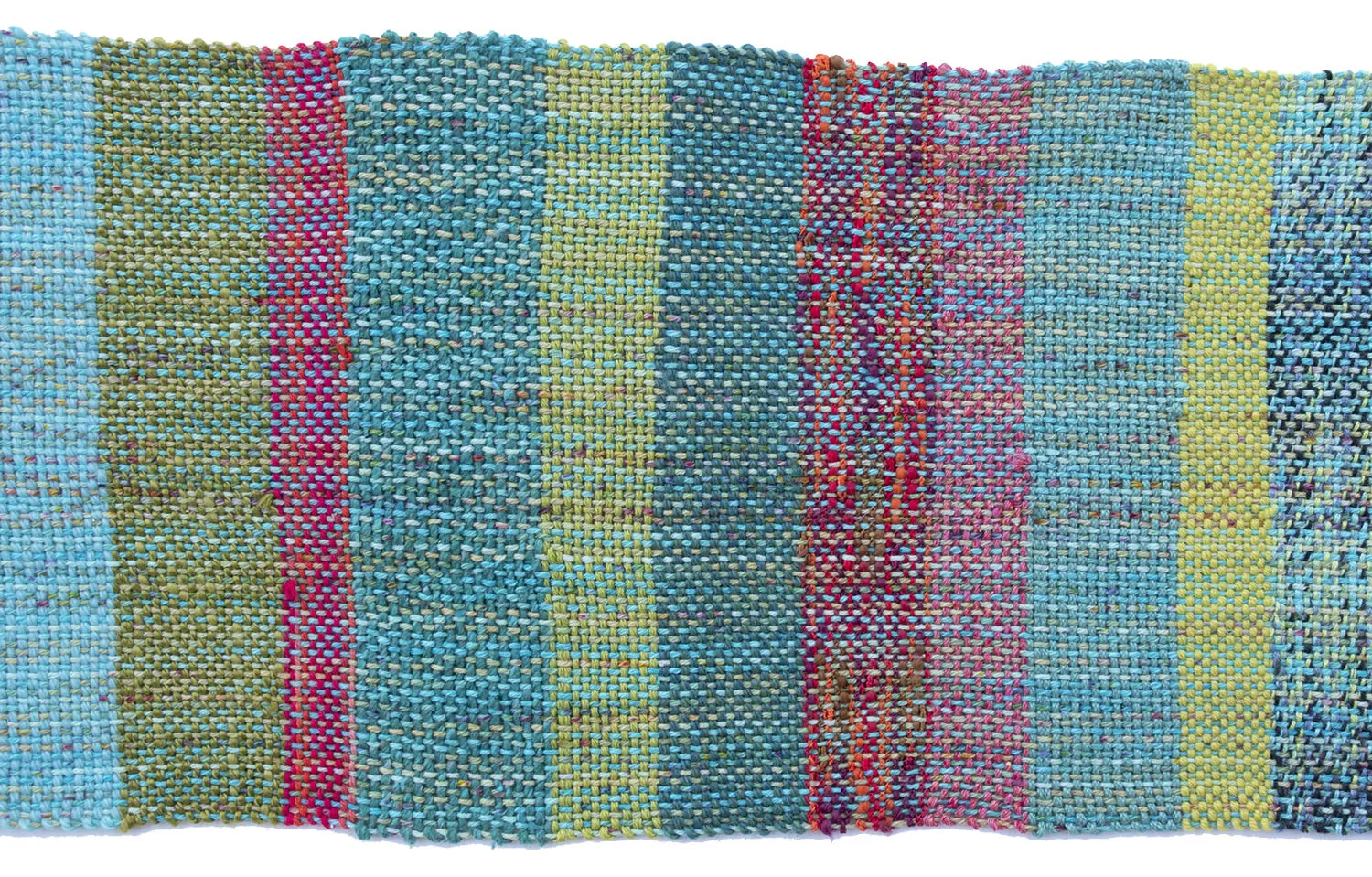 Handwoven Scarf, "Spring," 8.5 x 73 inches