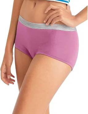 Hanes Women's Cool Comfort Sporty Microfiber Boyshort Underwear, 6 Pack