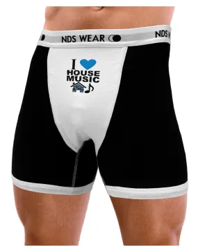 I Love House Blue Mens Boxer Brief Underwear