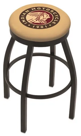 Indian Motorcycle HBS Black Swivel Bar Stool with Cream Cushion