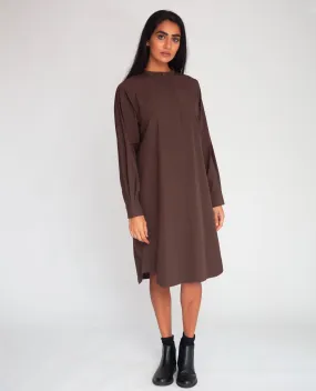 Ingrid Organic Cotton Dress In Chocolate