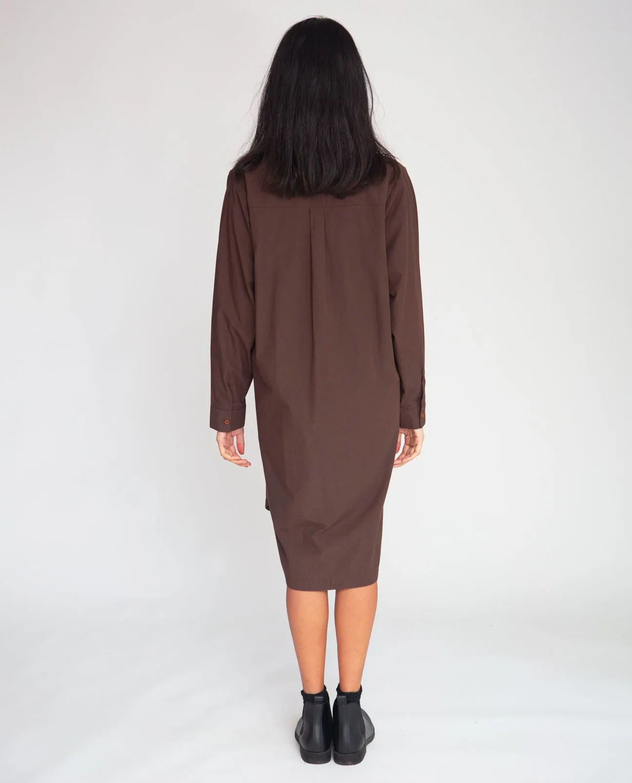 Ingrid Organic Cotton Dress In Chocolate