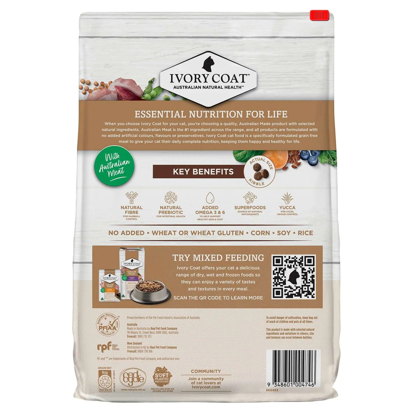 Ivory Coat Grain-Free Indoor Dry Cat Food - Chicken & Kangaroo 4KG