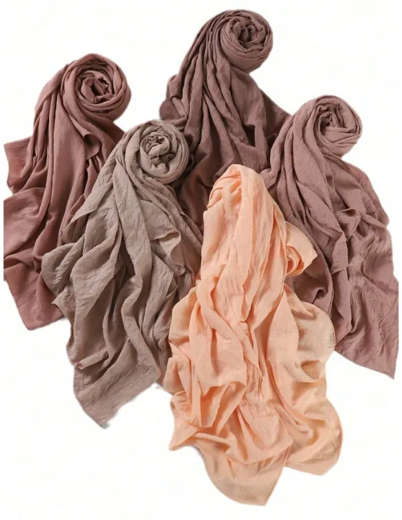 JSA167   Micro elastic crepe cotton blend rayon scarf sold 37 colors across Europe and the United